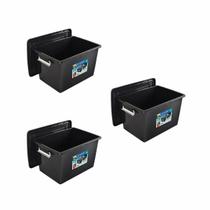 Conjunto 3 Caixa Composteira 56L Nature Econômico Cor Preto Conjunto 3 Caixa Composteira 56L Nature Econômico Cor Preto