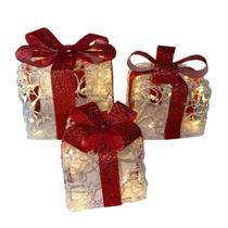 Conjunto 3 Caixas De Presente Iluminadas Com Leds - 127V