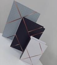 Conjunto 3 Caixas Livro Decorativas Estampa Geometria