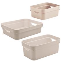 Conjunto 3 Caixas Organizadoras Multiuso Cesto Brinquedos Com Alça