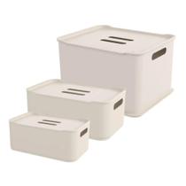 Conjunto 3 Caixas Organizadoras Pequena Grande Ultra Fit Light Coza Empilháveis Plástico Com Tampa Conjunto 3 Caixas Organizadoras Pequena Grande Ultra Fit Light Coza Empilháveis Plástico Com Tampa