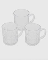 Conjunto 3 Canecas De Vidro Sortidas 175 Ml - Lyor