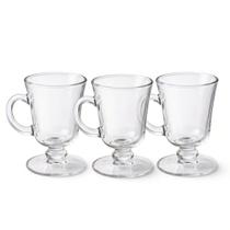 Conjunto 3 Canecas de Vidro Transparente 250ml para Café, Cappuccino e Bebidas Quentes