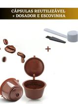 Conjunto 3 Capsulas de Café Reutilizavel Dolce Gusto Nescafé Cappuccino + Dosador e Escovinha