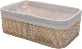 Conjunto 3 Cestas Retangulares em Bambu com Forro em Tecido Cozy - Lyor