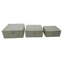 Conjunto 3 Cestos de Palha Branco TZ0028 BTC