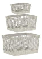 Conjunto 3 Cestos Organizadores Grid Martiplast 20L, 8L e 2,5L Plástico Reciclado, Empilháveis e Sustentáveis Conjunto 3 Cestos Organizadores Grid Martiplast 20L, 8L e 2,5L Plástico Reciclado, Empilháveis e Sustentáveis