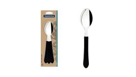 Conjunto 3 Colheres Leme Preto Tramontina Aço Inox Conjunto 3 Colheres Leme Preto Tramontina Aço Inox