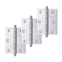 Conjunto 3 Dobradiça Aço Reforçada 3 1/2" x 3" S/ Anel