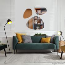 Conjunto 3 Espelhos Orgânicos de Parede Decorativo Lapidado Conjunto 3 Espelhos Orgânicos de Parede Decorativo Lapidado