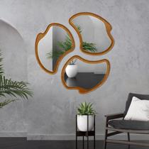 Conjunto 3 Espelhos Orgânicos Moldura em Mdf Miraggio Conjunto 3 Espelhos Orgânicos Moldura em Mdf Miraggio