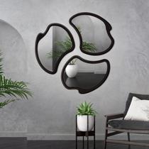 Conjunto 3 Espelhos Orgânicos Moldura MDF Miraggio Conjunto 3 Espelhos Orgânicos Moldura MDF Miraggio