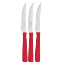 Conjunto 3 Facas Serra Churrasco Inox New Kolor Tramontina