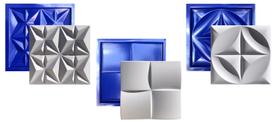 Conjunto 3 Formas 3d Gesso E Cimento Abs Azul Envio Imediato - Xmoldes Formas 3D