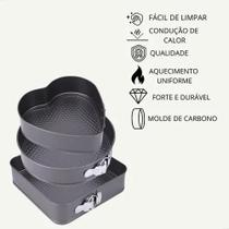 conjunto 3 formas fundo removivel formato quadrada redonda coração conjunto 3 formas fundo removivel formato quadrada redonda coração