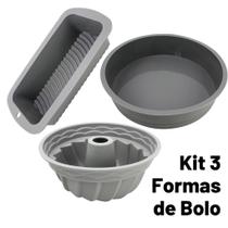 Conjunto 3 Formas Resistentes a Forno e Freezer Bolos