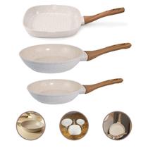 Conjunto 3 Frigideiras Revestimento Cerâmico Antiaderente Fundo Triplo Indução Conjunto 3 Frigideiras Revestimento Cerâmico Antiaderente Fundo Triplo Indução