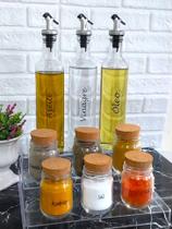 Conjunto 3 Galheteiros 525ml, 6 Potes 200ml e Organizador Multinível Conjunto 3 Galheteiros 525ml, 6 Potes 200ml e Organizador Multinível