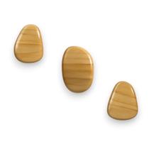 Conjunto 3 Ganchos Cabideiros Penduradores Dots Orgânicos De Madeira Pinus