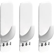 Conjunto 3 Ganchos Retangulares Aplik 30211 Ordene P Branco
