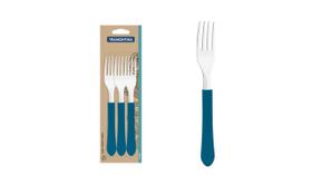 Conjunto 3 Garfos Leme Azul Tramontina Aço Inox