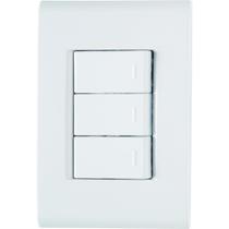 Conjunto 3 Interruptor Simples 10A/250V Liz Branco - Tramontina