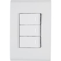 Conjunto 3 Interruptor Simples Tramontina Liz Com Placa