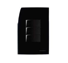 Conjunto 3 Interruptor Tecla Paralelo 4x2 Preto Ebony Clean MarGirius