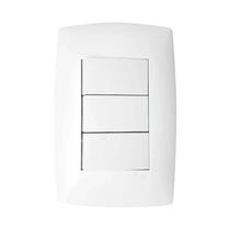 Conjunto 3 Interruptores Paralelos Com Placa Home