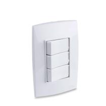 Conjunto 3 Interruptores Simples 4X2 10A 250V Branco Rubi - Force Line