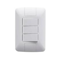 Conjunto 3 Interruptores Simples C/ Placa Mod. Aria 250V/6A Cor: Branco 4x2 Ref: 57241/070 -TRAMONTINA