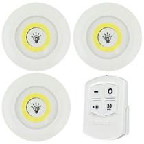Conjunto 3 Lâmpadas Led Spot Luminárias Sem Fio com Controle Conjunto 3 Lâmpadas Led Spot Luminárias Sem Fio com Controle