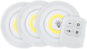 Conjunto 3 Luminárias de Toque Auto Adesiva Com Luz Fria