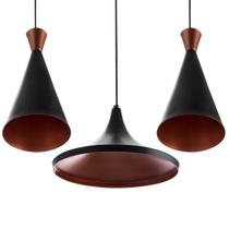 Conjunto 3 Lustres Pendente Tom Dixon 1 Chapéu + 2 Cone Pret Conjunto 3 Lustres Pendente Tom Dixon 1 Chapéu + 2 Cone Pret