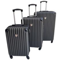 Conjunto 3 malas de viagem 35kg, 23kg e mala de bordo 10kg, expansível, ABS, 360º