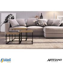 Conjunto 3 mesas quadrada cube 24808 preto fosco e vermont base preto fosco - artesano