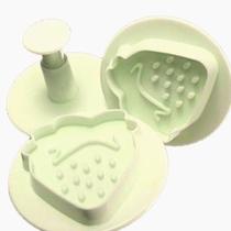 Conjunto 3 Moldes Cortador para Biscoito Bolo Artesanato Confeitaria Modelo Morango Conjunto 3 Moldes Cortador para Biscoito Bolo Artesanato Confeitaria Modelo Morango