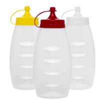 Conjunto 3 Molheiras 200 ml Porta Molho Bisnaga Maionese Katchup Mostarda Conjunto 3 Molheiras 200 ml Porta Molho Bisnaga Maionese Katchup Mostarda