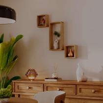 Conjunto 3 Nichos Decorativos Modulares Carvalho Quarto Sala Conjunto 3 Nichos Decorativos Modulares Carvalho Quarto Sala