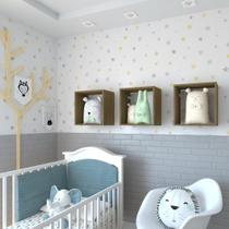 Conjunto 3 Nichos para Quarto Infantil Bramov Móveis Carvalho Mel