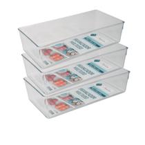 Conjunto 3 Organizadores Geladeira Porta Alimentos Transparente