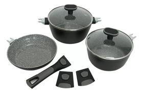 Conjunto 3 Panelas In Versat Cook Black Indução Fundo Triplo