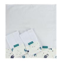 Conjunto 3 Paninhos Fraldinha de Boca Bebê Space