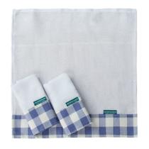 Conjunto 3 Paninhos Fraldinha de Boca Bebê Xadrez Azul