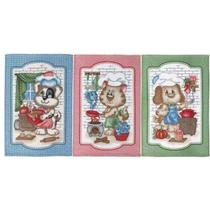 Conjunto 3 Pano de copa Felpudo Prata estampado Chef Pets Conjunto 3 Pano de copa Felpudo Prata estampado Chef Pets