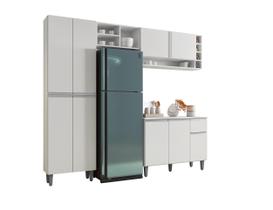Conjunto 3 pçs Compacta Cozinha Vanessa Branca 2,30 mt Ajl Móveis
