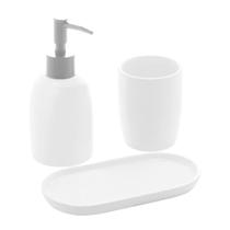 Conjunto 3 Peças Banheiro Acessório Bancada Pia Saboneteira