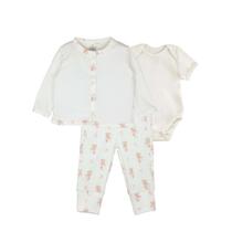 Conjunto 3 Peças Bem Vindo Ao Mundo - Ursinha Bailarina - Bibe