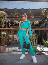 Conjunto 3 peças Calça , Cropet e casaco