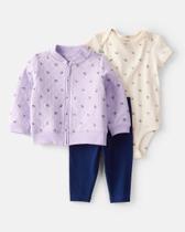 Conjunto 3 Peças Carter's Floral Menina - Roupas de Bebê